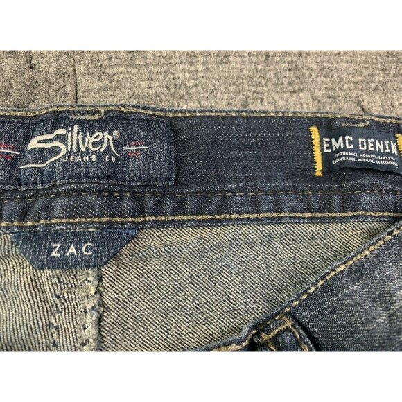 SILVER JEANS Zac Mens Regular Fit Bootcut Jeans Size 38x30 Blue - Picture 3 of 8